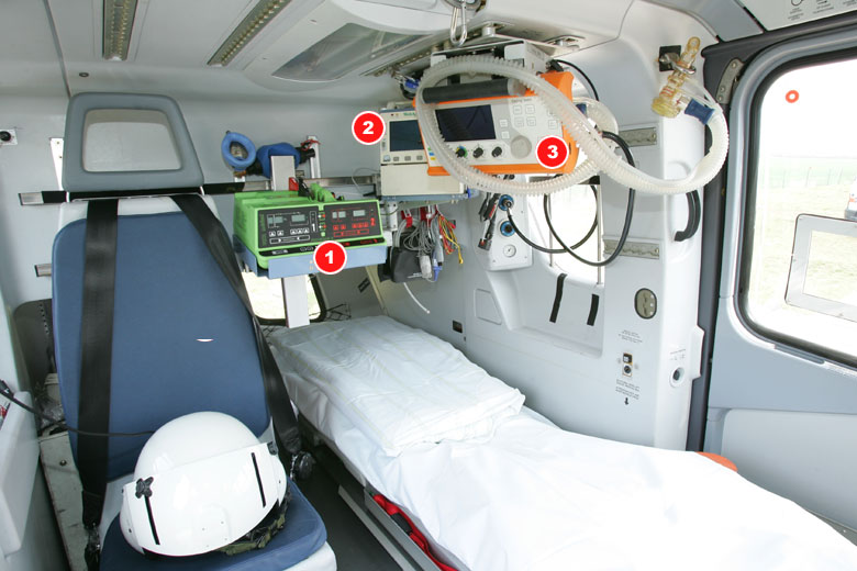 Ambulanzhubschrauber medizinische Ausstattung